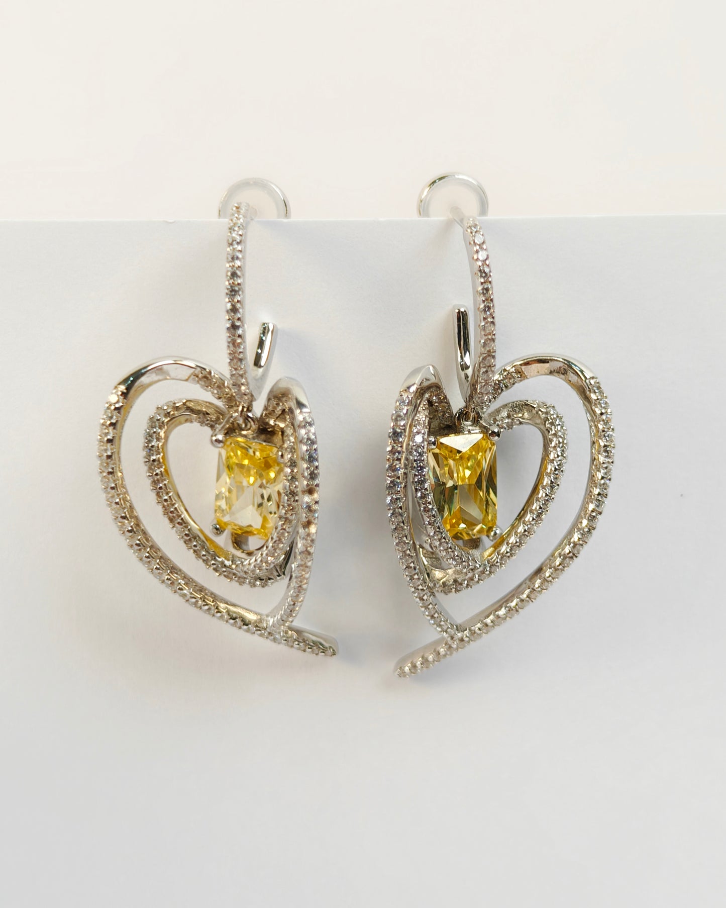 Yellow Hearts Earrings | 925 Silver | Odins