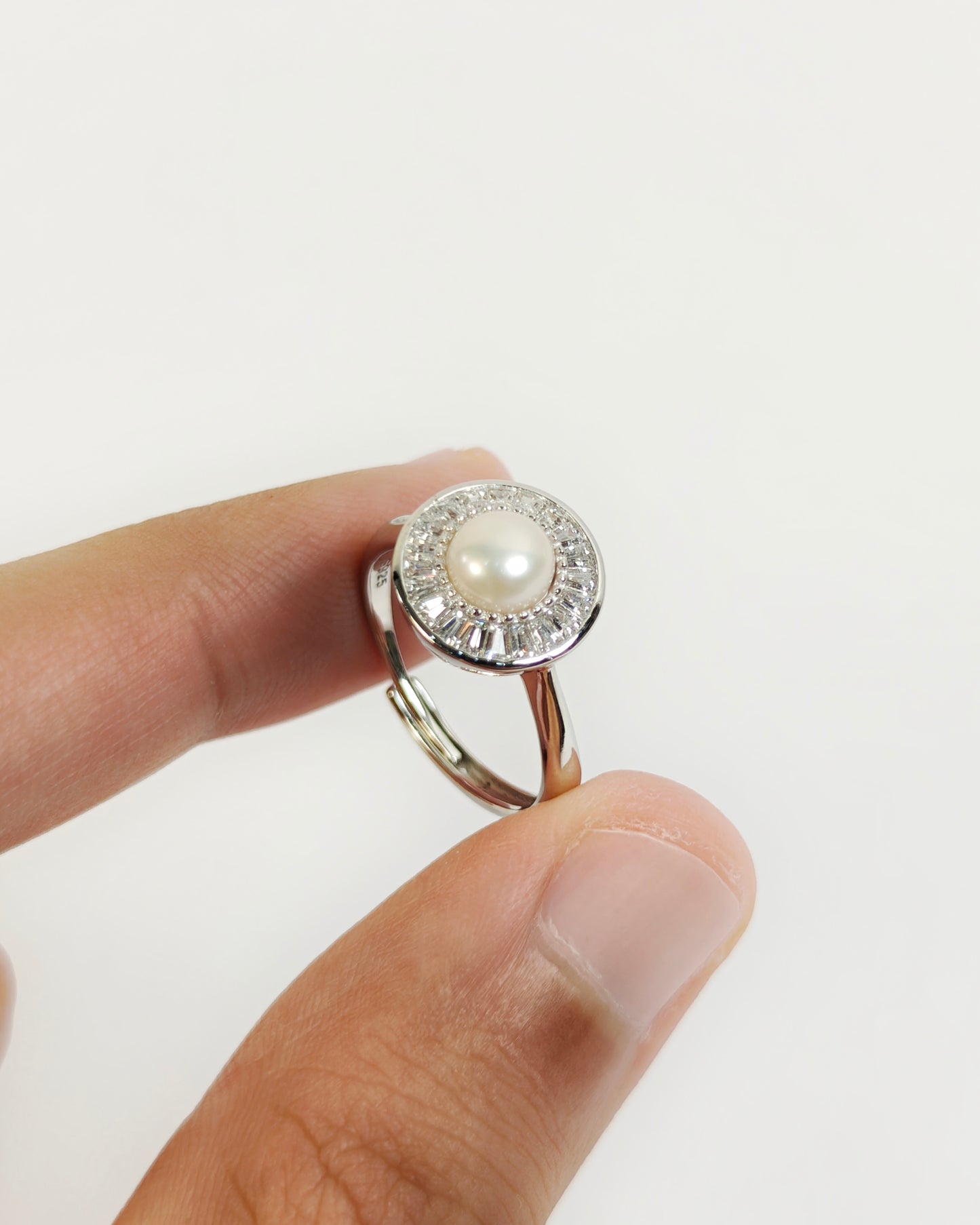 Halo Pearl Ring | 925 Silver | Odins