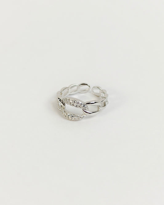 Pave Link Ring | 925 Silver | Odins