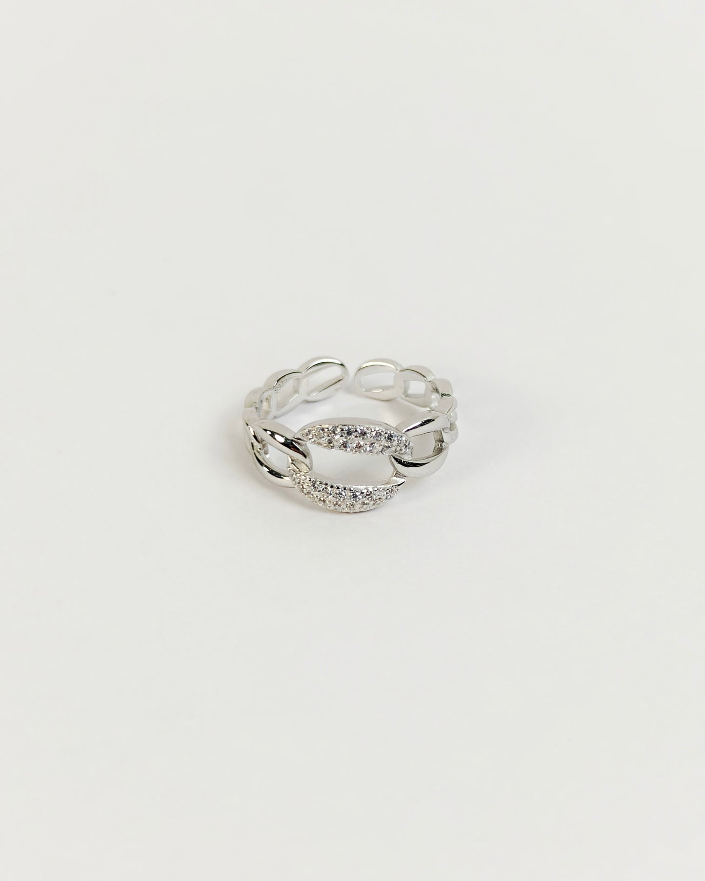 Pave Link Ring | 925 Silver | Odins