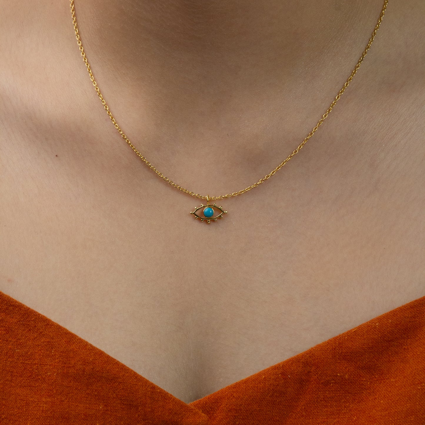 Turquoise Gaze - Evil eye Necklace