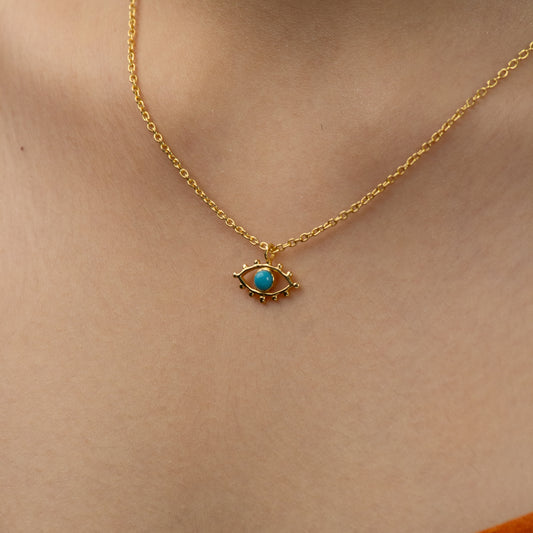 Turquoise Gaze - Evil eye Necklace