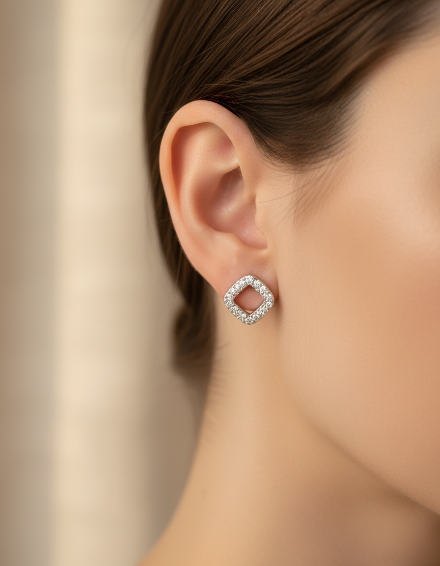 Radiant Square Earrings | 925 Silver | Odins