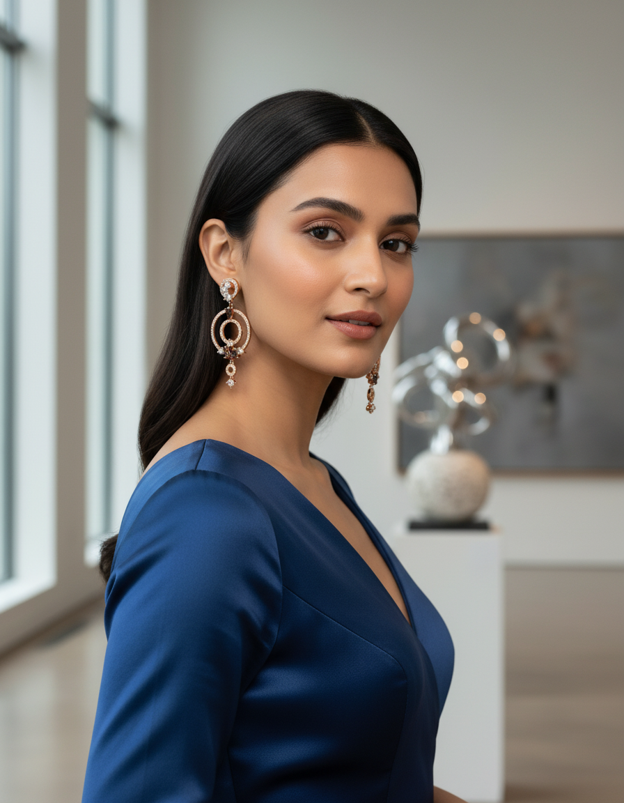 Champagne Dangles Earrings | 925 Silver | Odins