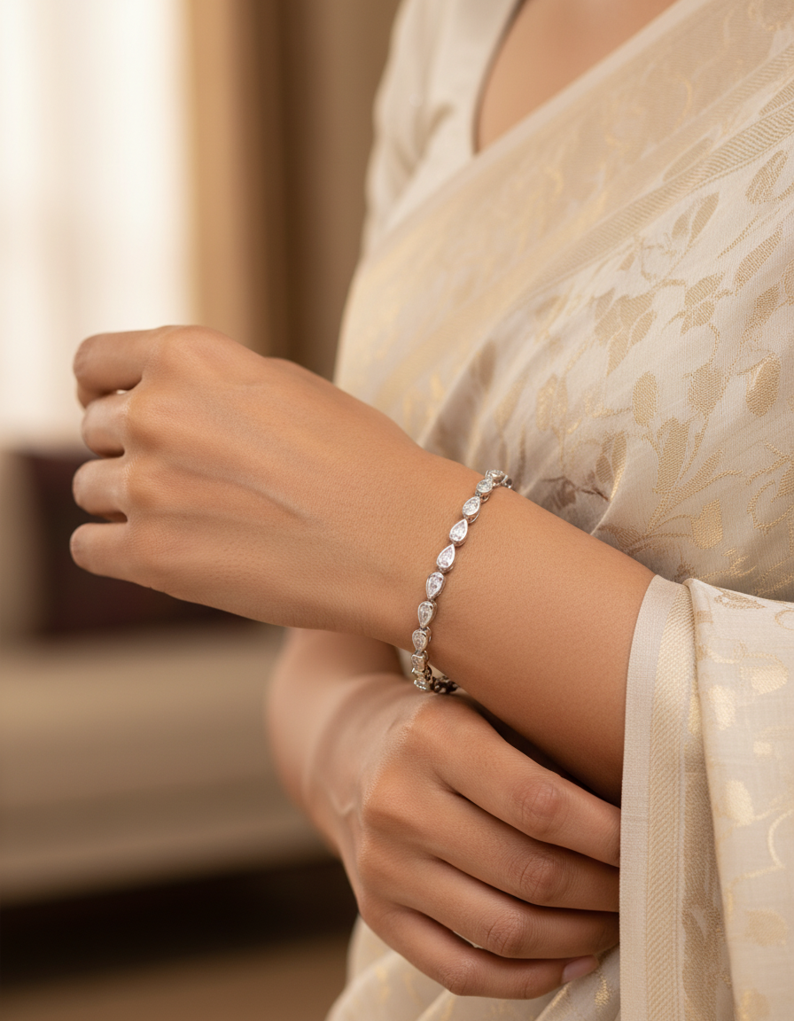 Pear Tennis Bracelet | 925 Silver | Odins