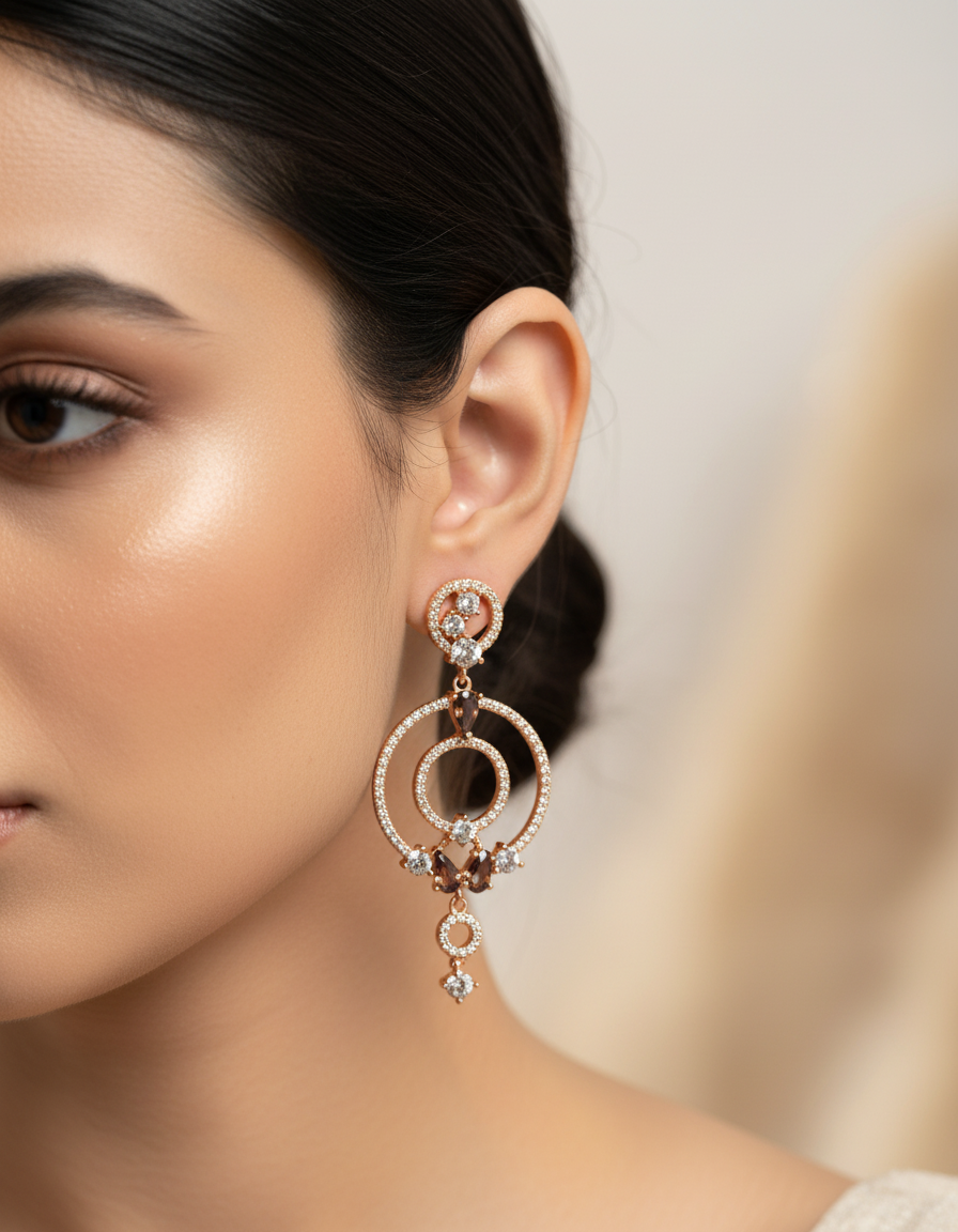 Champagne Dangles Earrings | 925 Silver | Odins