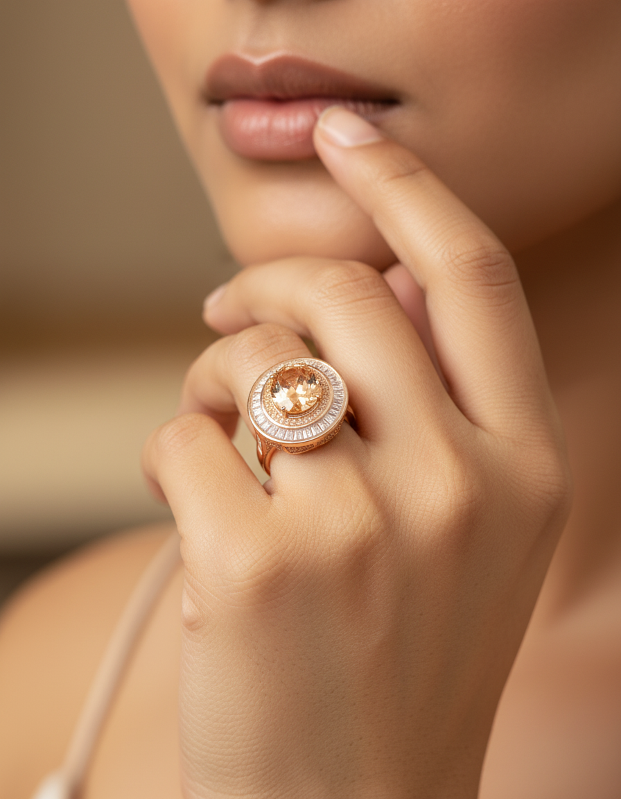 Rose Halo Ring | 925 Silver | Odins