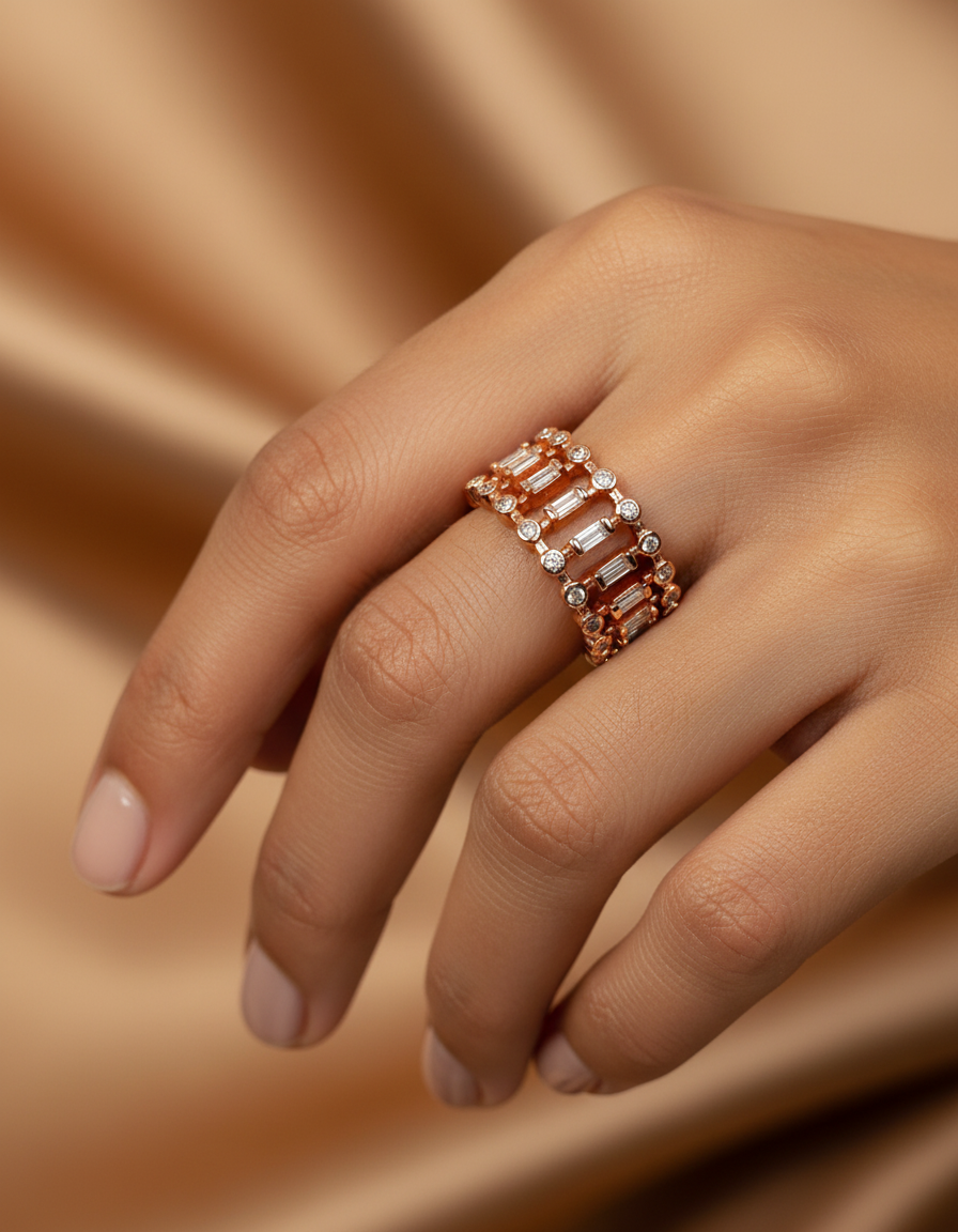 Baguette Rows Ring | 925 Silver | Odins