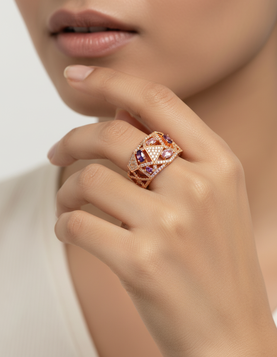 Blush Mosaic Ring | 925 Silver | Odins