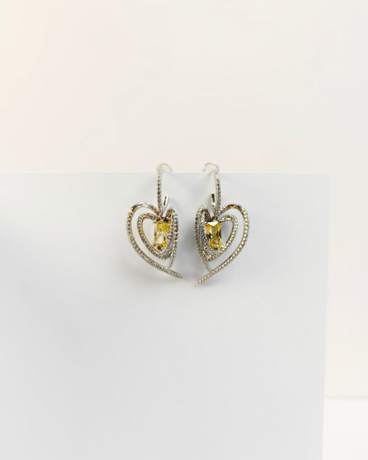 Yellow Hearts Earrings | 925 Silver | Odins