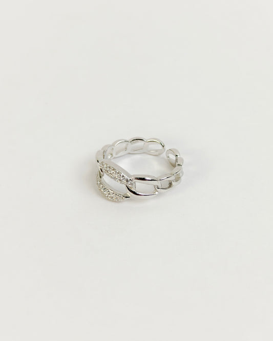 Pave Link Ring | 925 Silver | Odins