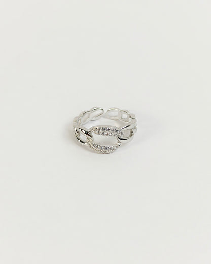 Pave Link Ring | 925 Silver | Odins