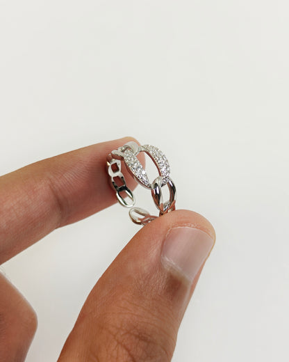 Pave Link Ring | 925 Silver | Odins