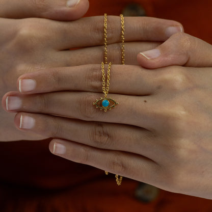 Turquoise Gaze - Evil eye Necklace