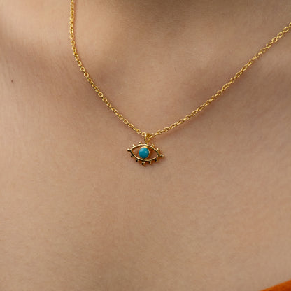 Turquoise Gaze - Evil eye Necklace