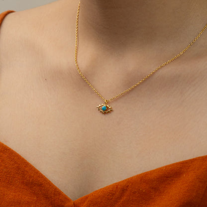Turquoise Gaze - Evil eye Necklace