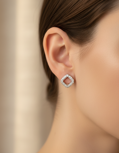 Radiant Square Earrings | 925 Silver | Odins