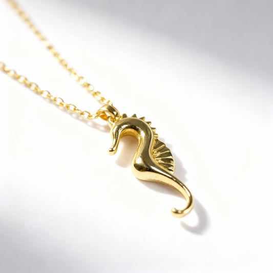 Front view of oceanic grace necklace in gold by odins fine jewellery