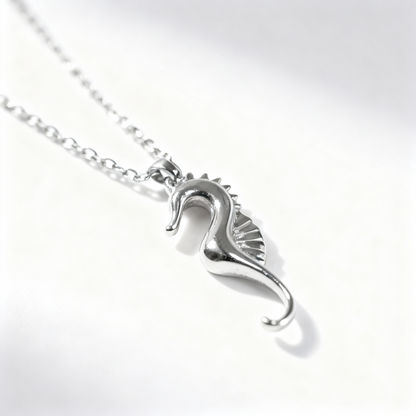 Front view of oceanic grace necklace in silver by odins fine jewellery